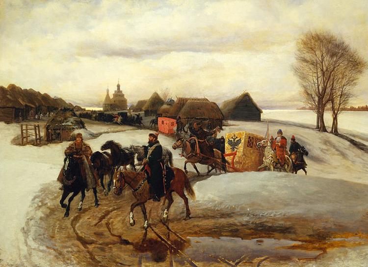 Vyacheslav Schwarz The Spring Pilgrimage of the Tsarina, under Tsar Aleksy Mihailovich Germany oil painting art
